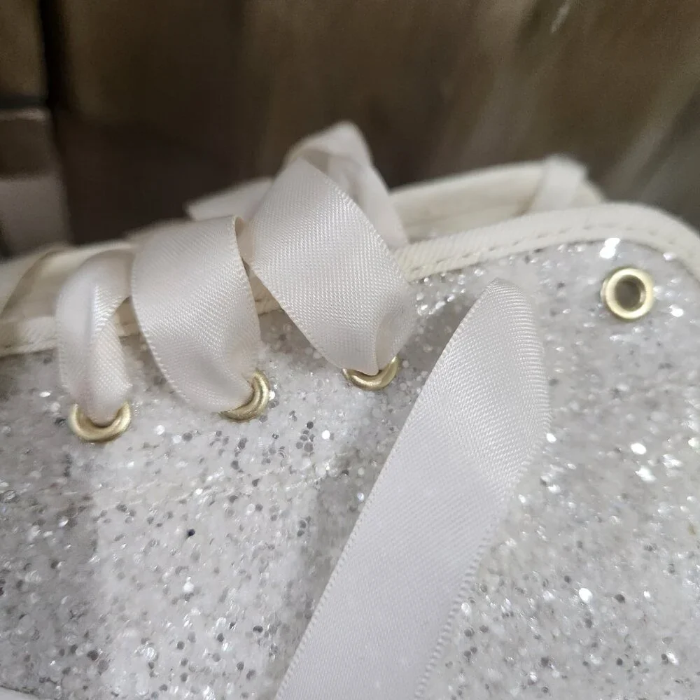 Kate Spade x Keds truly all over glitter sneakers Ivory/Cream Size 9 - Picture 8 of 13